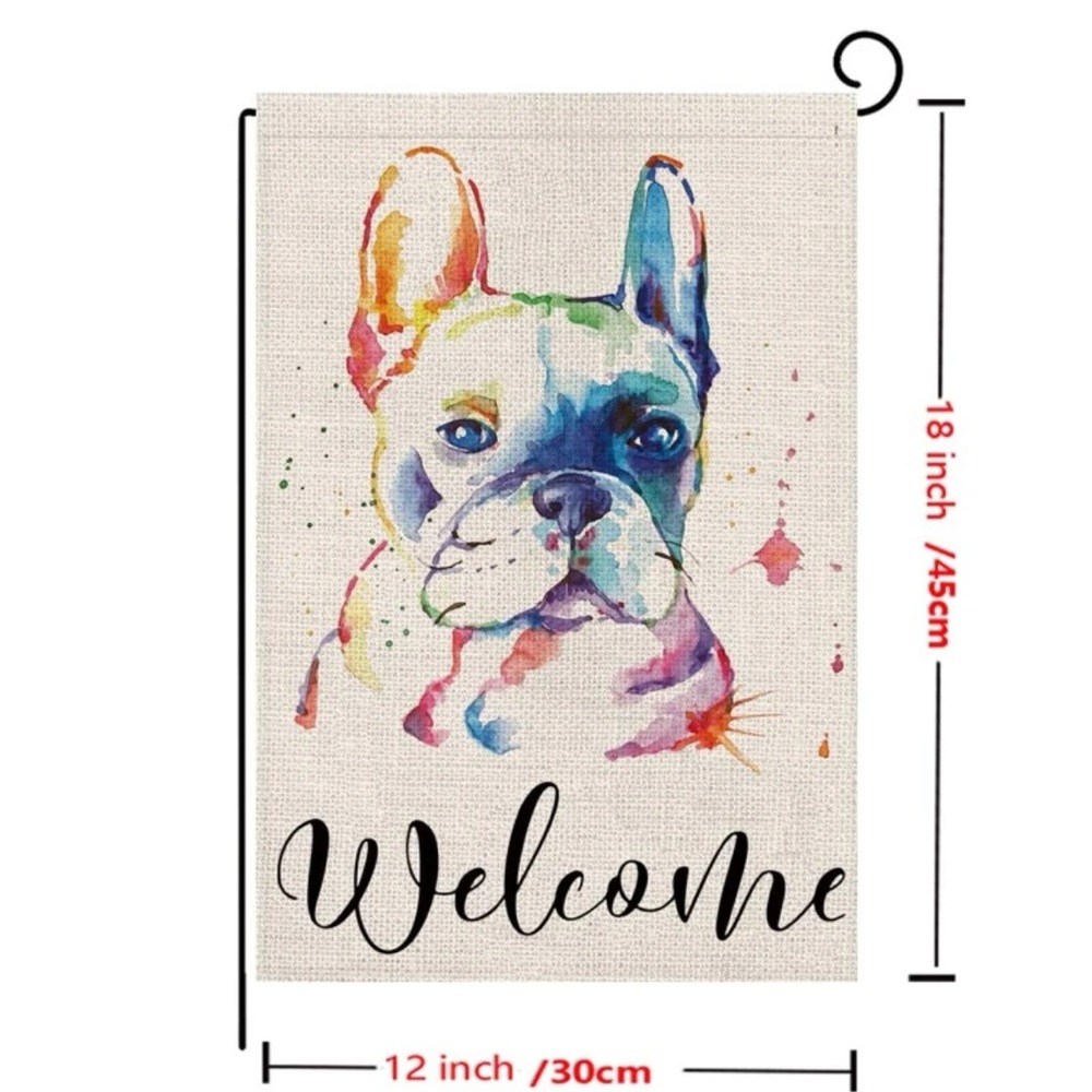 Farmhouse Rainbow Frenchie Garden Flag - Picture 4 of 4